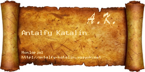 Antalfy Katalin névjegykártya